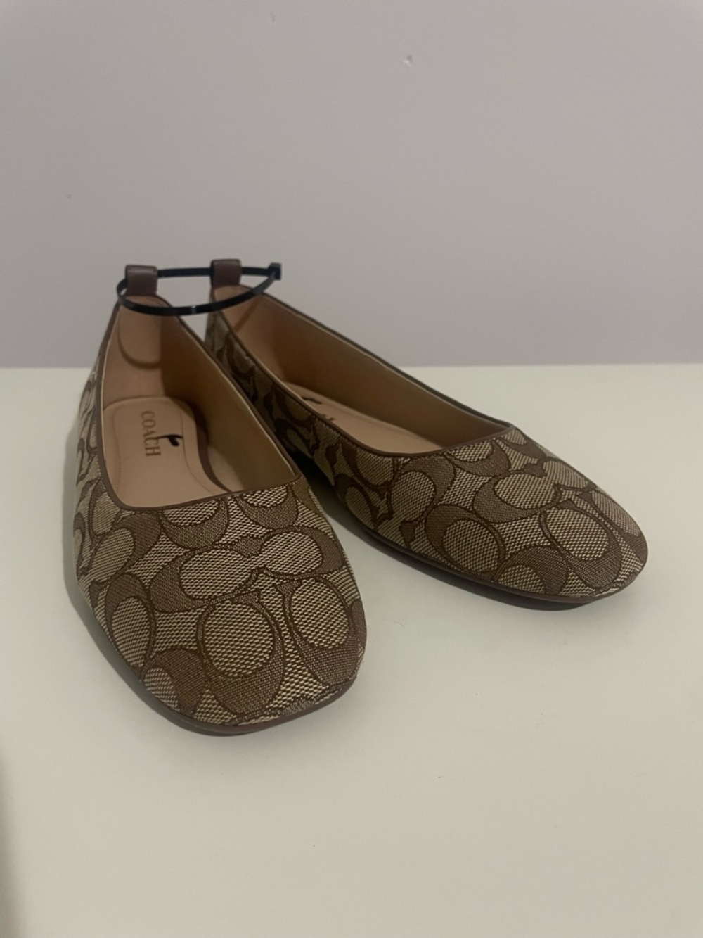 Coach Brown Signature Canvas Slip-On Flats Brand New Never Worn 7.5